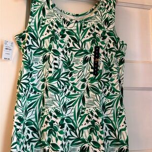Lands' End Tropical Green Sleeveless Top